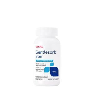 GNC Gentlesorb Iron Highly Absorbable 18mg 90 Vegetarian Capsules(EXP:10/2027)